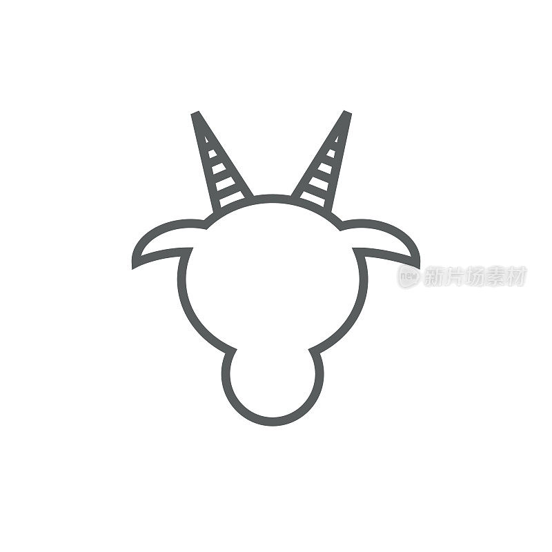 Cow head line icon